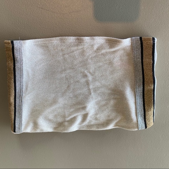 VS PINK sparkle tube top silver and gold - Picture 1 of 5